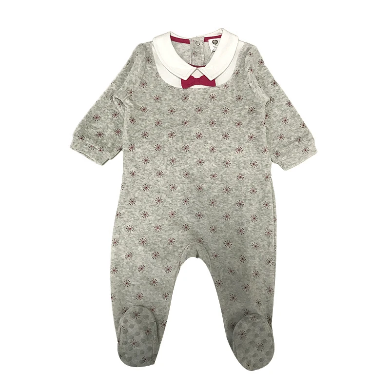 Baby romper pyjamas velour kids clothes long sleeves children clothing snowflake baby overalls boy girls clothes footies romper