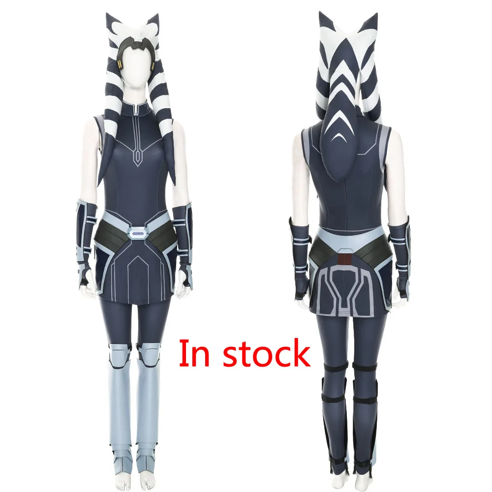 Ahsoka Tano Cosplay Costume Halloween The Clone Wars Superhero Woman Outfit Fancy Party Suit For Adult