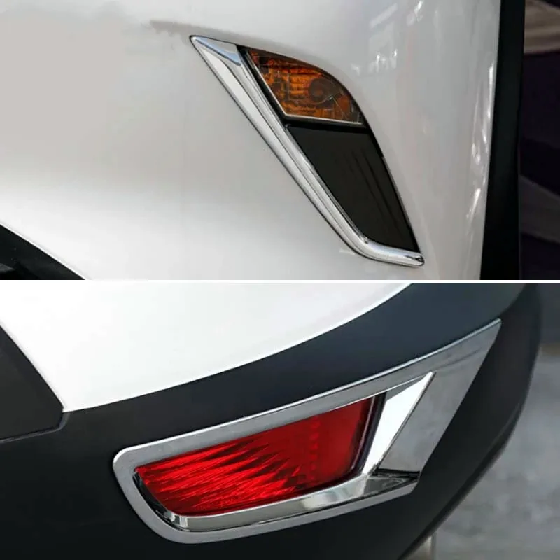 For Mazda CX3 CX-3 2016 2017 2018 ABS Chrome Front /Rear Fog Light Cover Trims Back Tail Bumper FogLight Lamp Molding Garnish