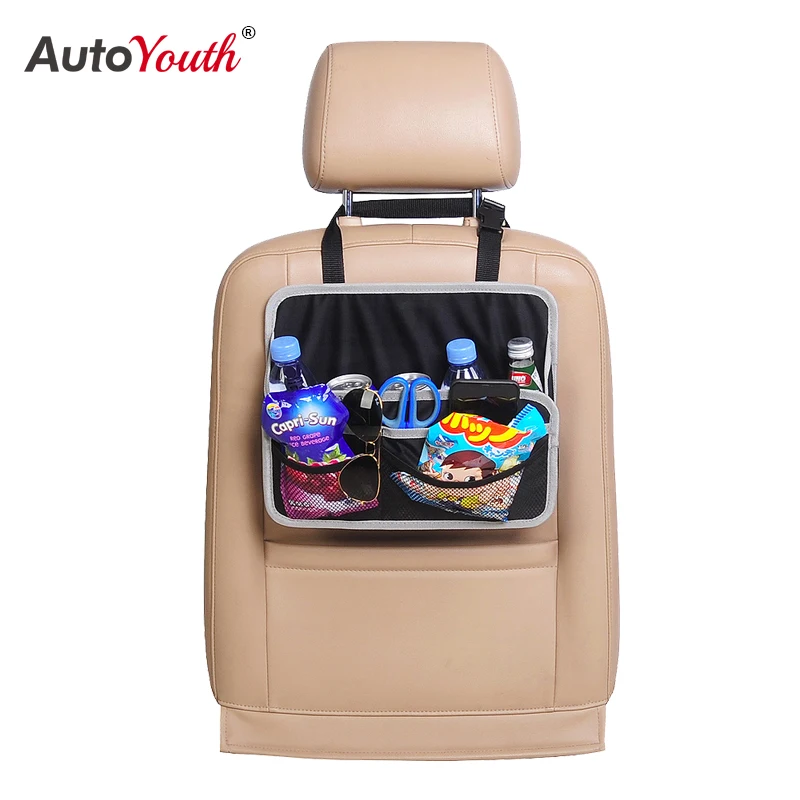 AUTOYOUTH Portable Universal Car Seat Back Storage Bag Multi-Pocket Storage Bag Neatly Organizes Car Interior Storage Black