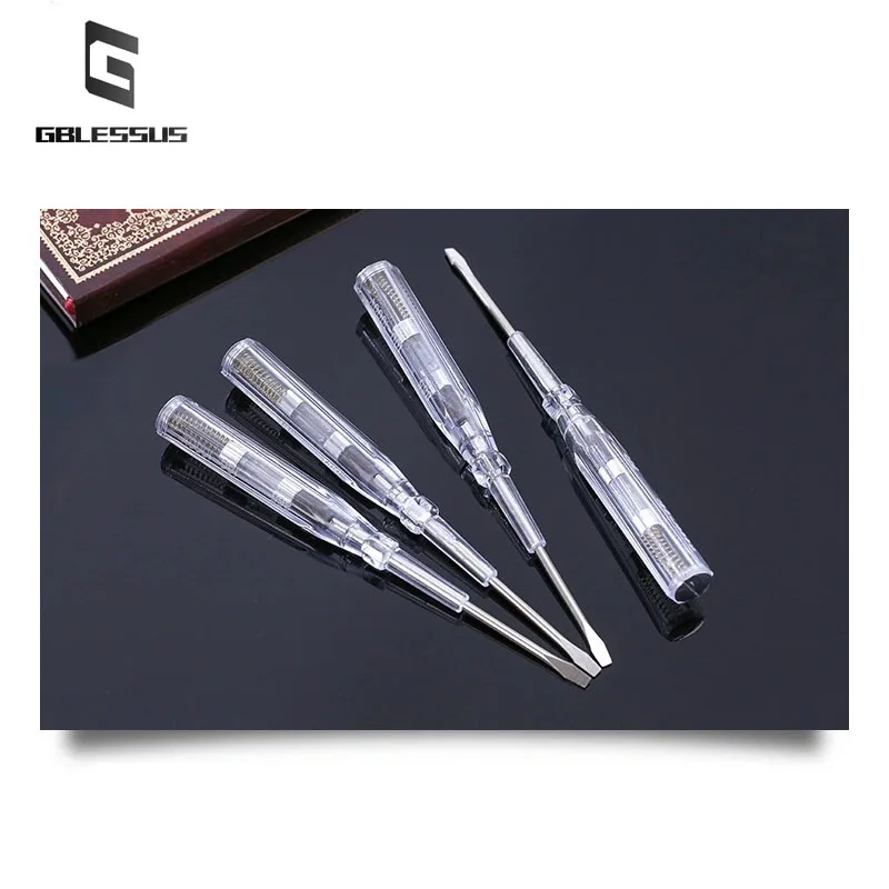 1pcsTransparent Magnetic Slotted Screwdriver Contact Type Power Supply  Test Pen Electroscope