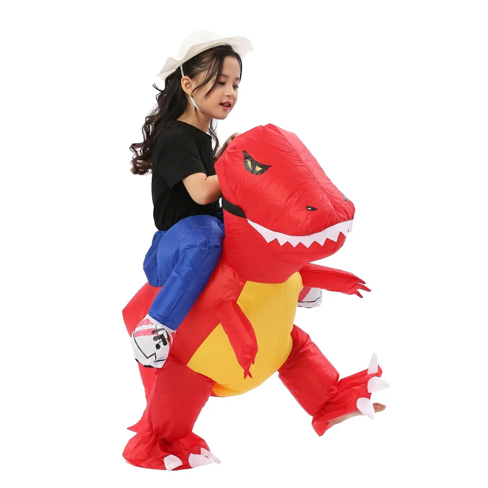 Kinder Aufblasbare Dinosaurier Kostüm T-Rex Trex Halloween Weihnachten Party Cosplay Blowup Anzug Erwachsenen Kind Karneval Kleid Maskottchen