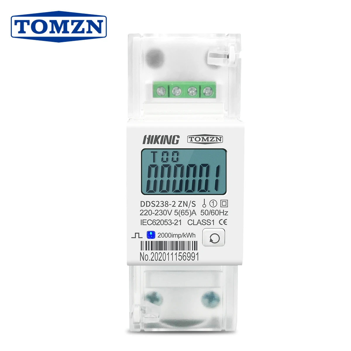 5 (65) A 220V 230V 50HZ 60HZ napięcie prądu DDS238-2 ZN/S jednofazowa szyna Din KWH watogodzina licznik energii z RS485 MODBUS-RUT