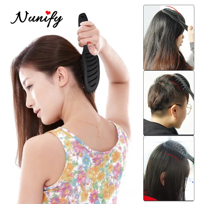 Nunify-cepillo para peluca de nailon para hombres, herramientas de peinado para salón de peluquería, desenredar el pelo rizado húmedo