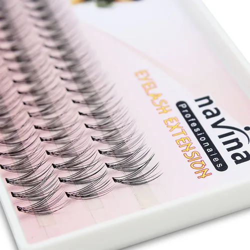 Imagen 2 del producto Navina-extensiones de pestañas postizas profesionales, 60 nudos/estuche, maquillaje 10D, visón, individuales