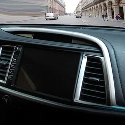 For Toyota Highlander Kluger 2014-2019 accessories ABS Matte Navigation Air Conditioning Frame Panel Cover Trim Car Styling