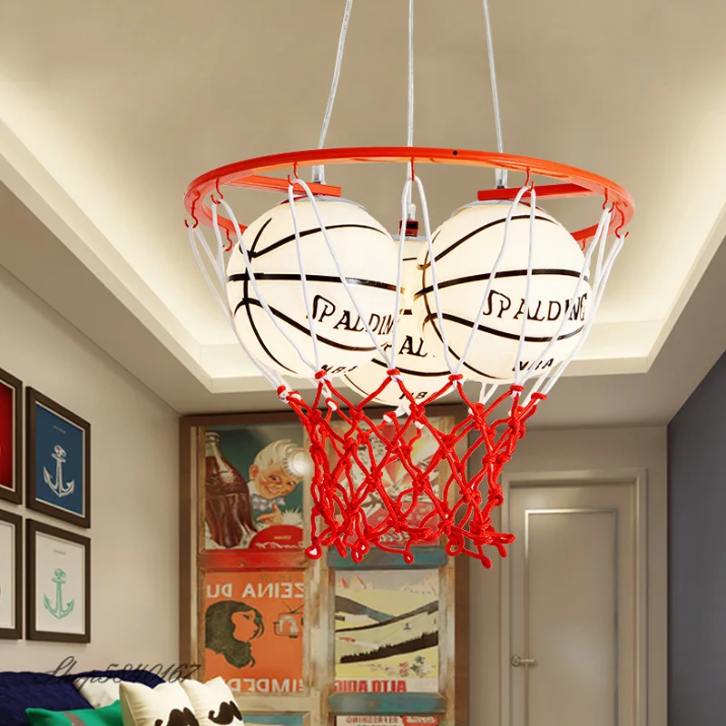 Imagem -05 - Luminária Pendente Criativa de Basquete Luminária com Bola de Vidro para Decoração de Quarto Infantil e Sala de Estar