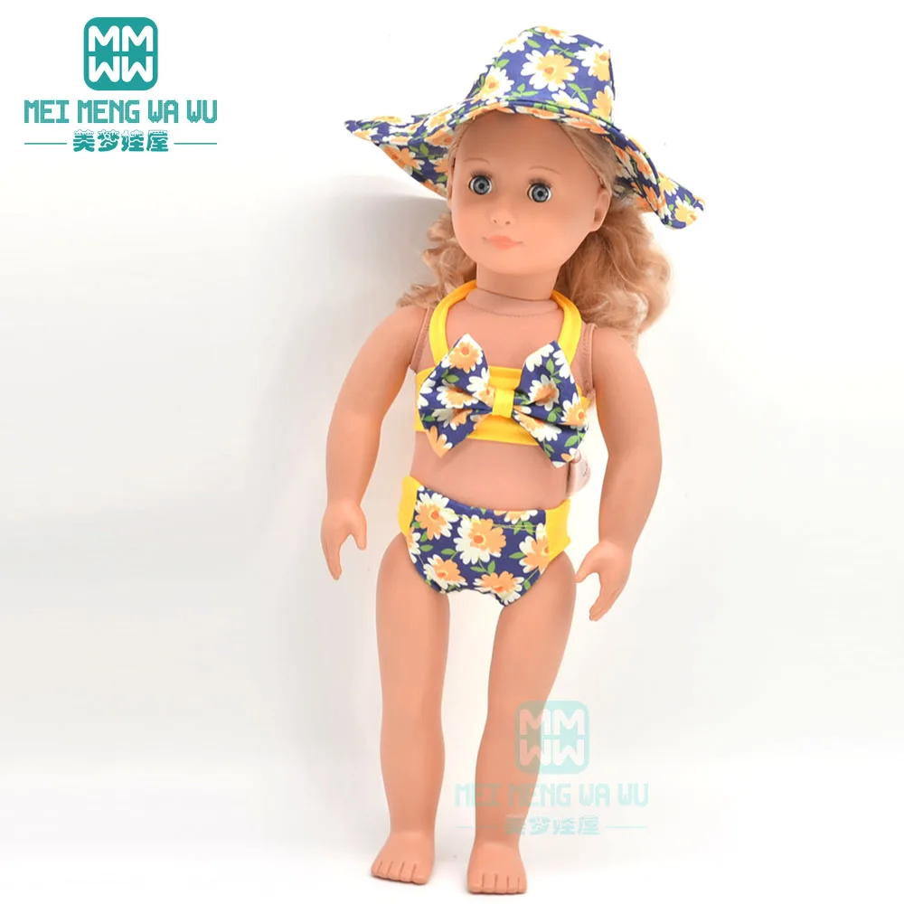 Doll clothes Halter swimsuit fit 18 Inch American Doll Accessories Girl's toys Birthday