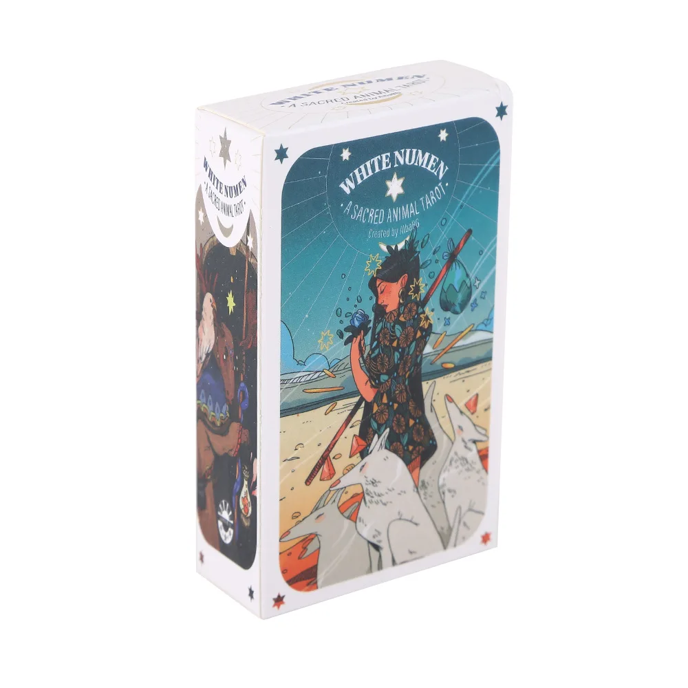 Tarot Cards of White Numen: A Sacred Animal Prophecy Divination Deck English Entertainment Board Game 80 Sheets/Box