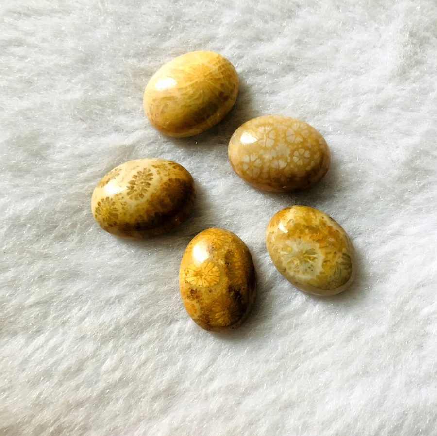 Wholesale 2pcs/lot Coral Fossils Jasper Bead cabochon,12x16mm 15x20mm Oval Gem stone Bead Cabochon Ring Face