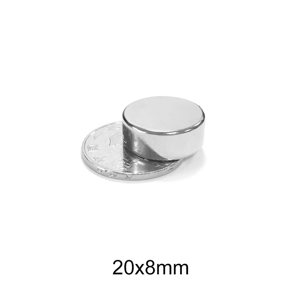 2/5/10/15/20PCS 20x8 Round Search Magnet 20mm X 8mm Rare Earth Neodymium Magnet Disc 20x8mm Permanent Magnet Strong 20*8 mm