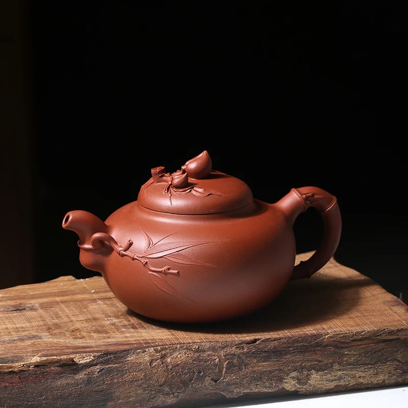 

★Monohydrate hall yixing recommended the teapot tea pure manual undressed ore red-skinned Long Qingfeng peach teapot