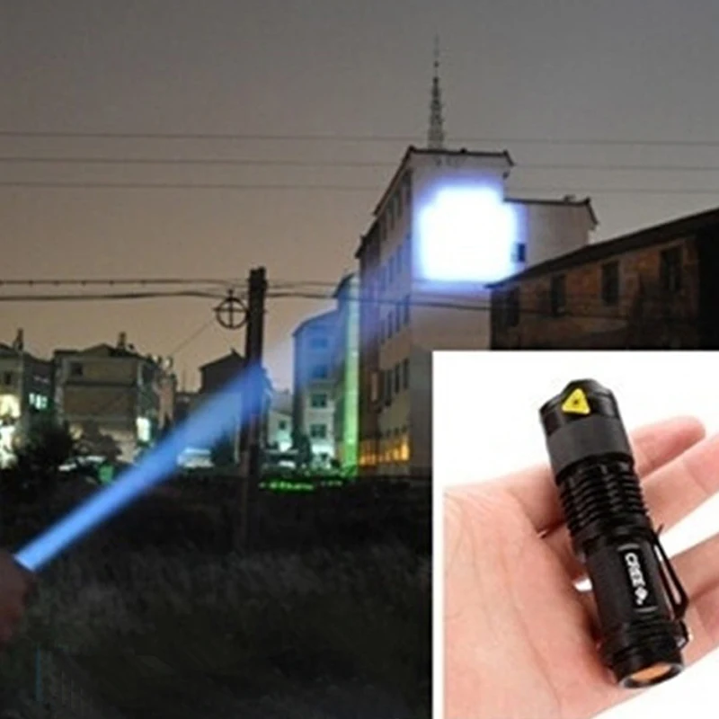 2000 Lumens Powerful Tactical Mini Flashlight Portable LED Camping Lamps Adjustable Zoomable Focus Torch Light Lanterns