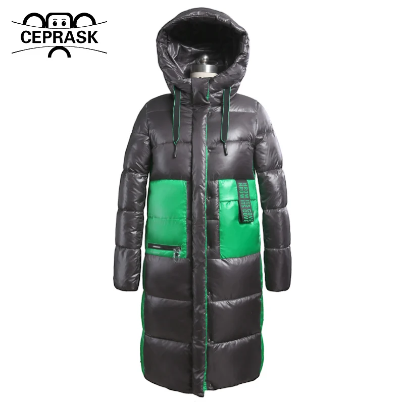 CEPRASK 2023 New Winter Jacket Women Outerwear Long Fashion Female Winter Coat Hooded High Quality Warm Down Jacket Parkas