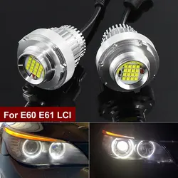 newcCanbus No Error Angel Eyes LED Marker Lights 160W for BMW 5-Series E60 E61 LCI LED Halo Ring Car Headlight Bulb Xenon White