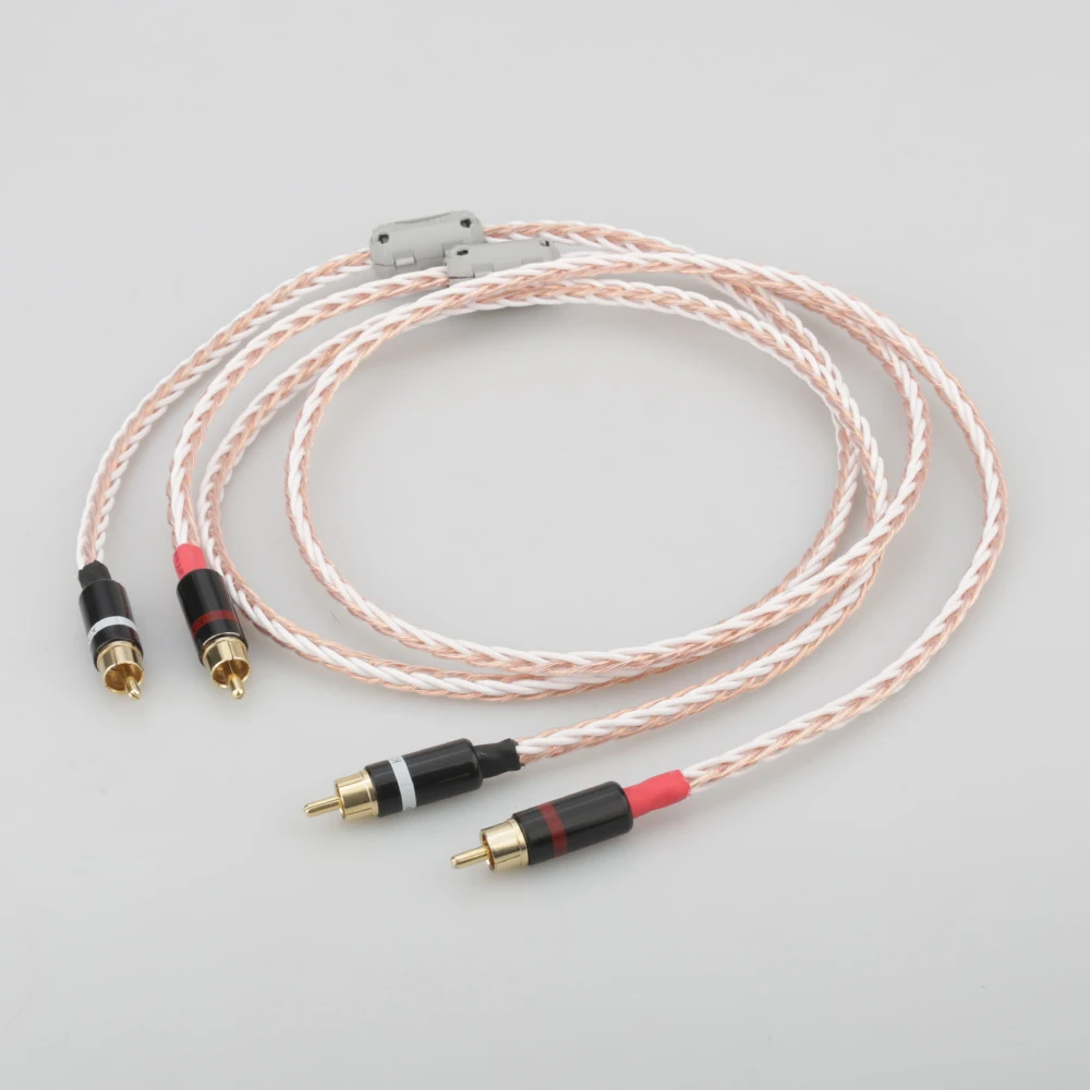 

Pair Audiocrast RCA to RCA Cable Hi-end HIFI OFC pure copper silver mixed Audio Wire Cord analogue RCA Cable