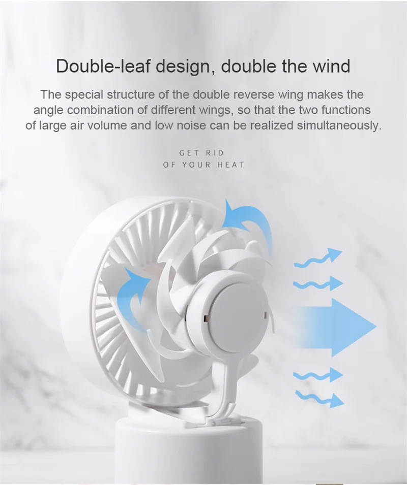 พัดลมไฟฟ้าแบบพกพาพัดลม Mini USB Double Sided Leaf สองเกียร์ Cooler Cooler สำหรับสำนักงานบ้านฤดูร้อนเขย่าหัว FS35