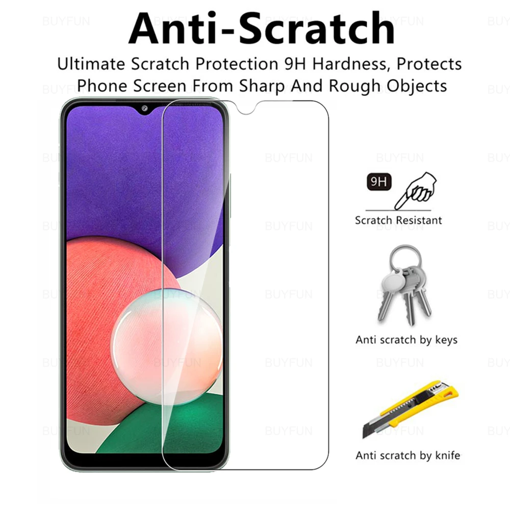 6in1 tela de vidro temperado protetor para samsung galaxy a22 a32 a52 a52s a72 4g 5g a12 a53 a13 4g canera lente película protetora