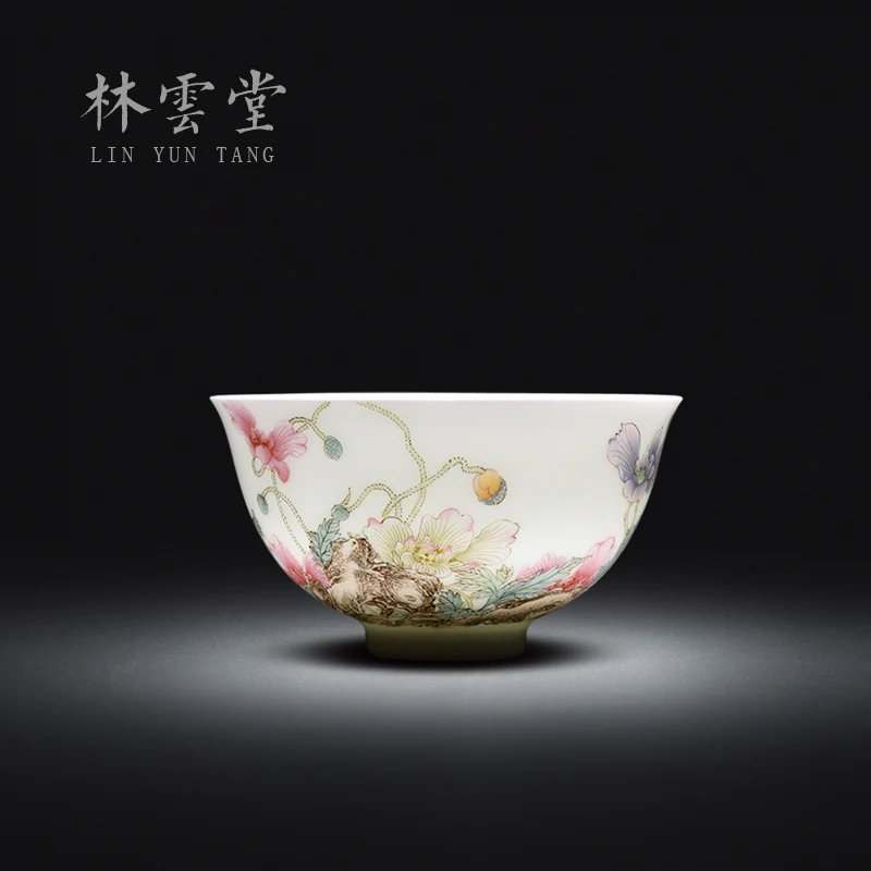 

painted Yu Meiren enamel Master Cup single cup Jingdezhen handmade ceramics imitating Qianlong tea cup of Qing Dynasty