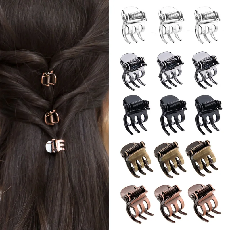 30pcs/lot high qulaity mini small black copper metal hair claws clips accessories for women girls