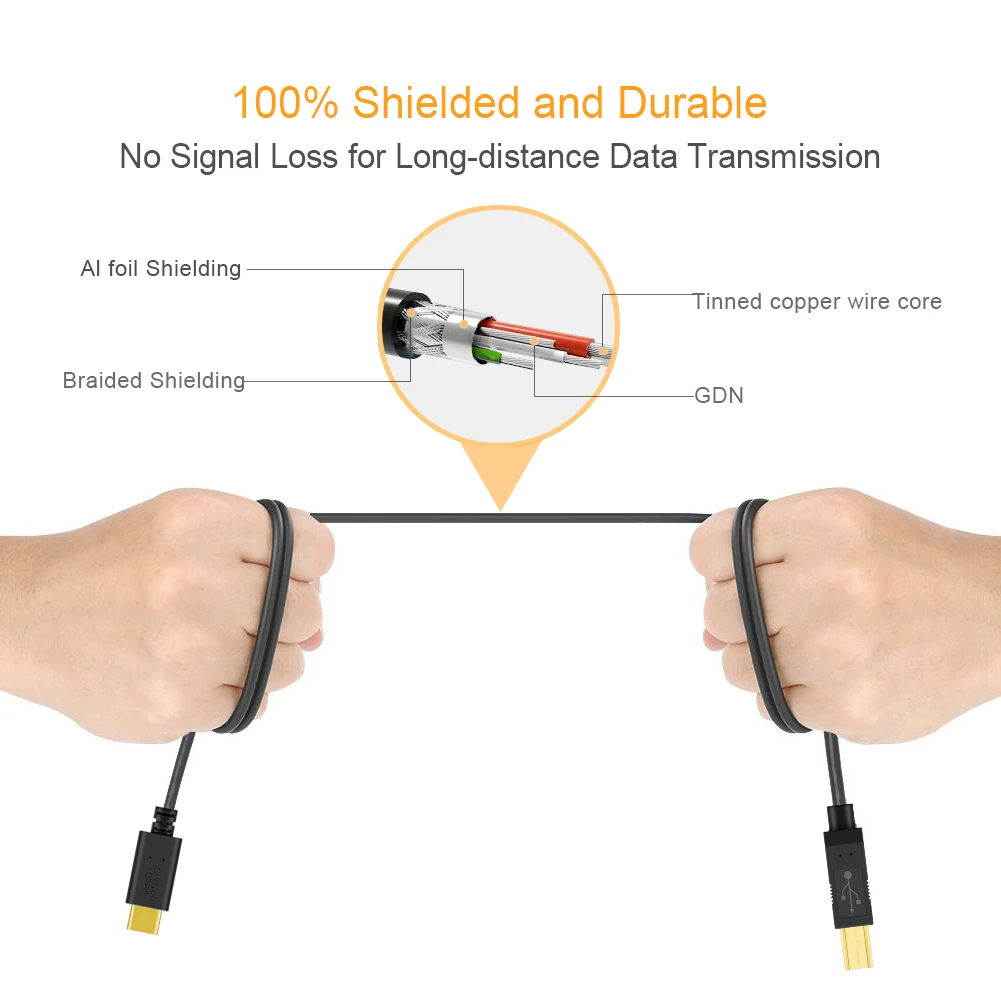 CableCreation USB C to USB B 2.0 Printer Cable for Type c Scanner Cord for Epson MacBook Pro HP Canon for MIDI Controller DJ