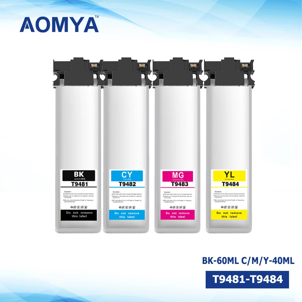 

Aomya T9481 T9482 T9483 T9484 Ink Cartridge With Pigment Ink For Epson WorkForce Pro WF-C5790 WF-C5710 WF-C5290 WF-C5210 Ink Bag