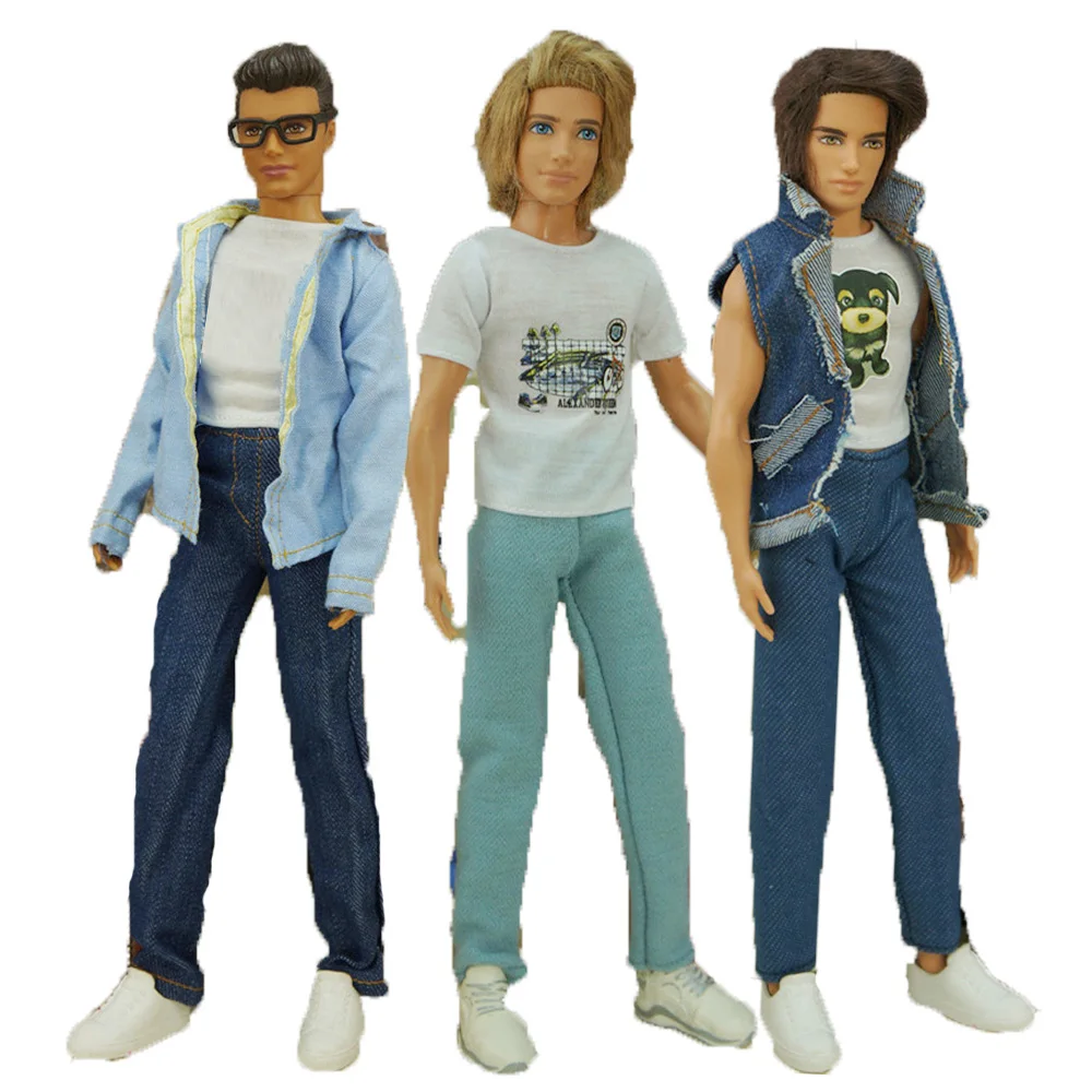 Ken The Boyfriend Doll Clothes Jeans Denim Jacket Coat Trousers Hoodie Ken Clothes Daily Wear Casual Suit 30cm Doll Accessories