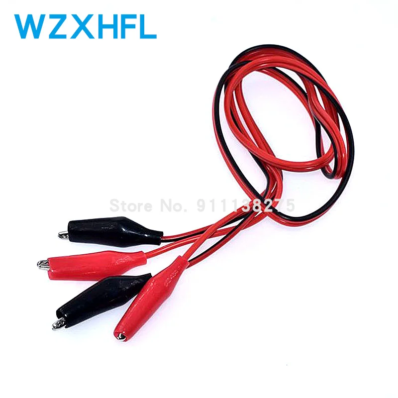 

Wholesale 1Pcs 1meter Double Red and Black Clips Crocodile Cable Alligator Jumper Wire Test Leads