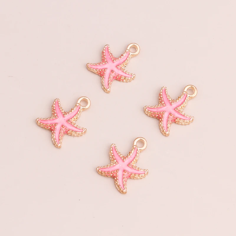 10 stücke Mix Nette Emaille Shell Seestern Charme Anhänger der Halskette Ohrringe Schlüsselanhänger Handemade DIY Schmuck Machen Zubehör – Detail 20