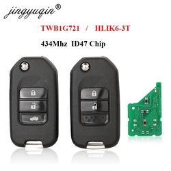 Jingyuqin 2/3BTN klucz zdalny dla Honda Civic Accord City CR-V XR-V jazzowego Vezel HR-V FRV Spirior JADE 433MHz HLIK6-3T / TWB1G721