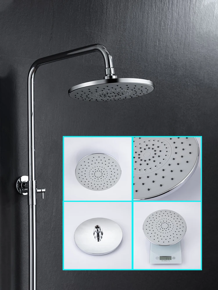 Shower Head Bathroom 3 Modes ABS round Chrome Water-Saving Nozzle G1/2 Bath Shower Adjustable Black Shower