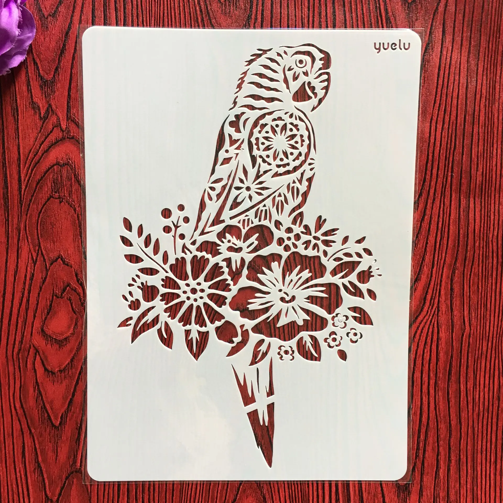 A4 29 * 21cm  diy craft parrot mold for painting stencils stamped photo album embossed paper card on wood, fabric,wall stencil