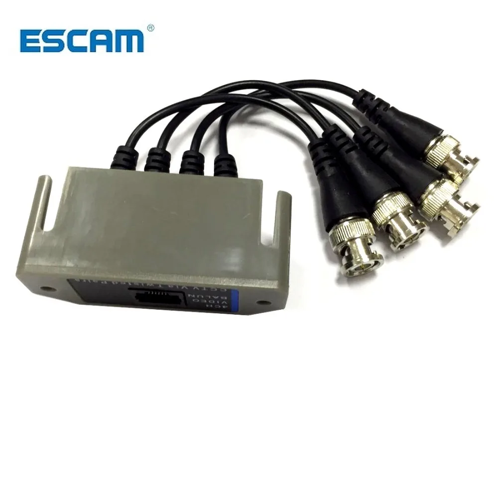 ESCAM 4CH HD Passiver Video-Balun-Transceiver BNC zu UTP RJ45 CCTV über Twisted Pairs für AHD TVI CVI Kamera DVR CCTV-System