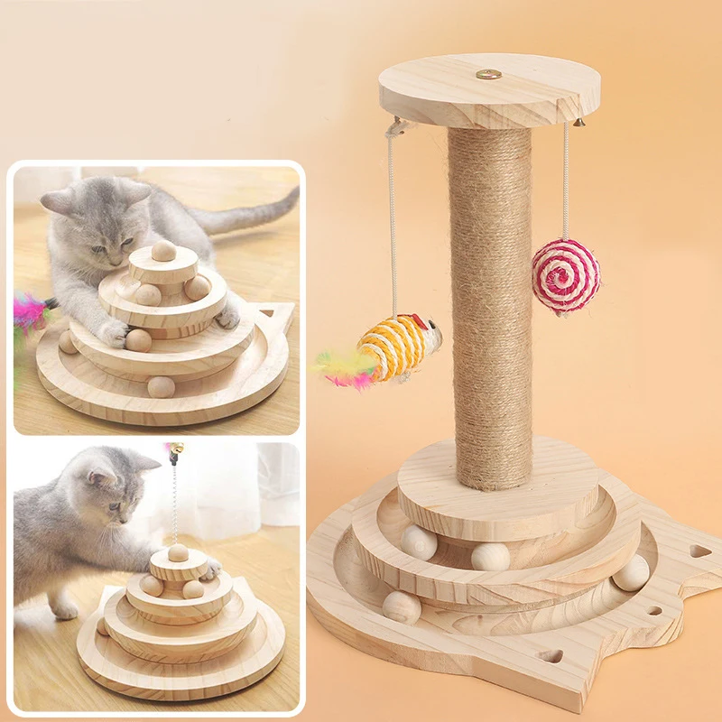 Cat Scratching Board Cat Toy Tunnel Catnip Cat Mouse Kitten Training Intelligence Pet Cat Toys Tracks Tower Ball For Cats Kitten