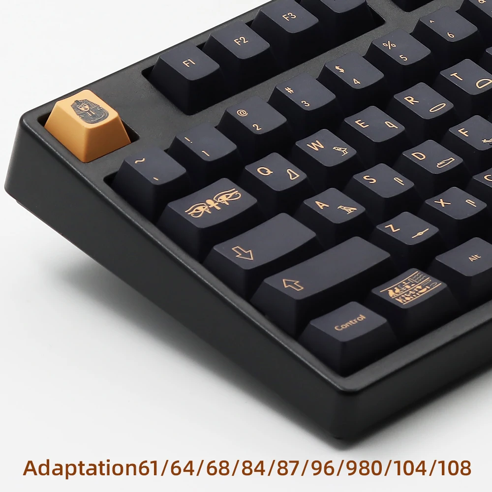 128 Keys Pharaoh Theme Keycaps  PBT Five Sides Sublimation   Profile For GMK Cherry 64/68/84/96/104MX Switch Mechanical Keyboard