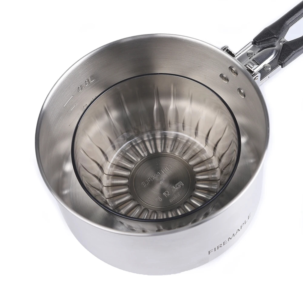 Feuer Maple Camping Kochgeschirr Wandern Antarcti Edelstahl Topf Außen Camp Kochen Set 0,8 L-1,5 L Compact Faltbare töpfe – Detail 8
