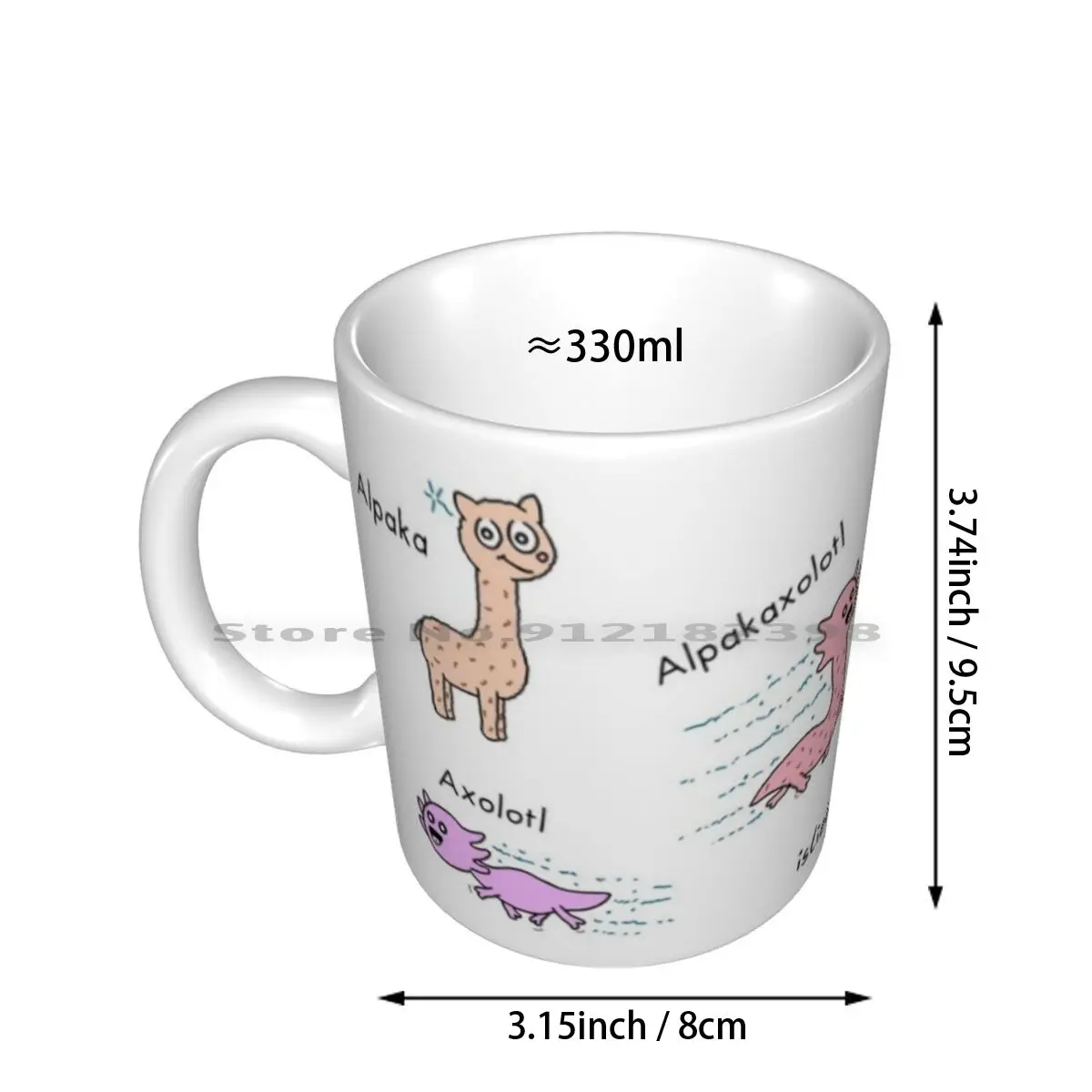 Alpaca Axolotl Coffee Combo Ceramic Mugs Coffee Cups Milk Tea Mug Buy The Alpaca Axolotl Motif From Islieb As A Or Cup Creative