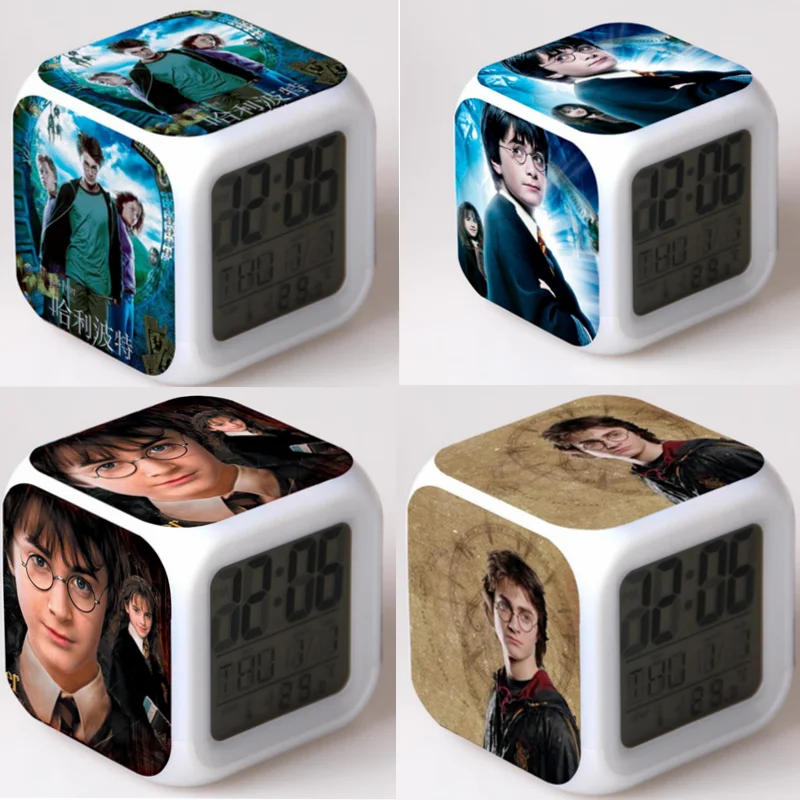 New Hot Clock Comics and Animation European American Movie Harries Colorful Mood LED Potters Lazy Person Alarm Clocks Gift