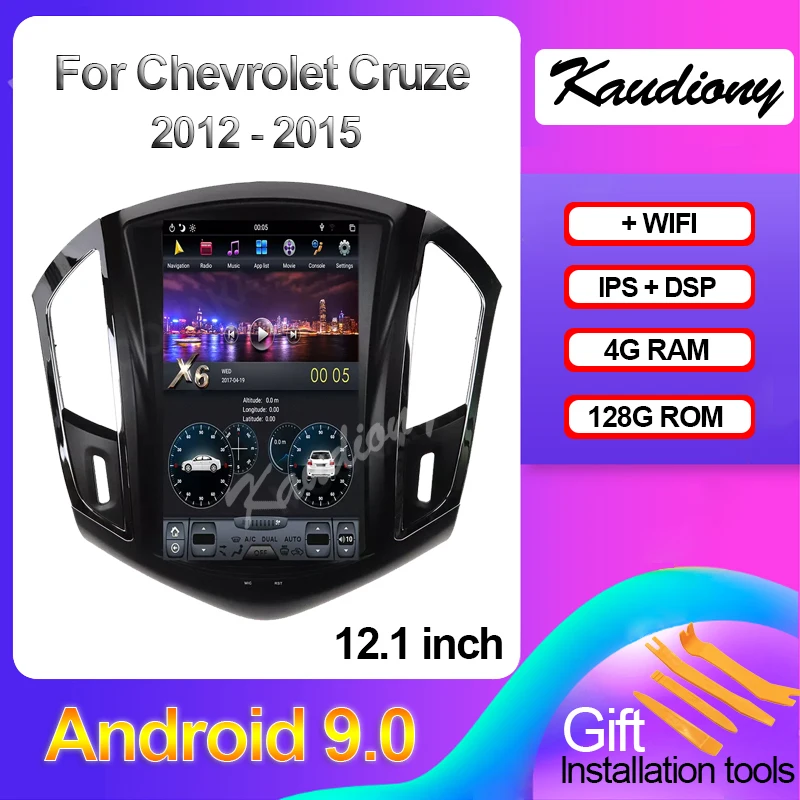 

Kaudiony 12.1" Android 9 Car Radio For Chevrolet Cruze Auto Radio Automotivo GPS Navigation Car Multimedia Player DSP 2012-2015