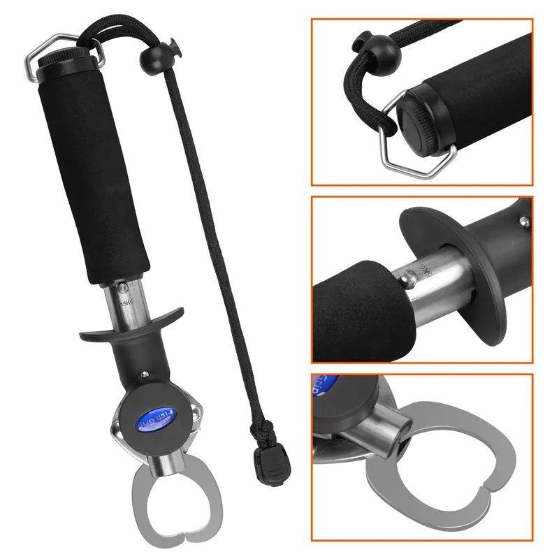

Portable Fish Lip Grabber Gripper Grip Tool Fish Holder Stainless Steel fishing Tackle with the Spring Scale