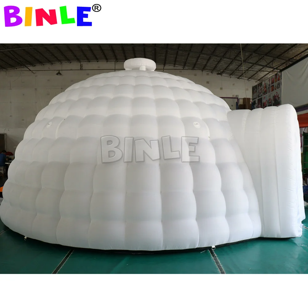 6x3.5 Meters White Small Inflatable Igloo Dome Tent With Velcro Entrance For Party Wedding