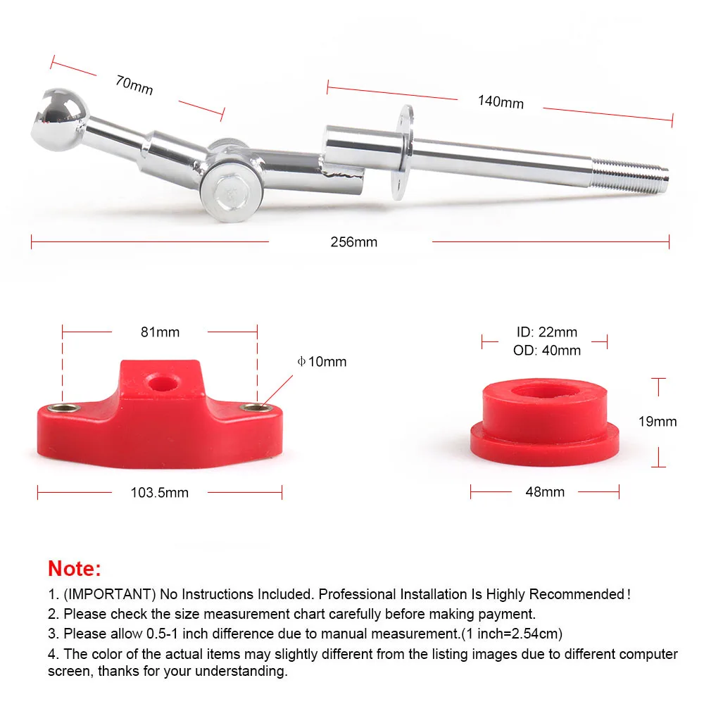 6 Speed Short Throw Shifter & 85A Bushing Kit For 04+ Subaru Wrx Sti Stainless Steel and Poly