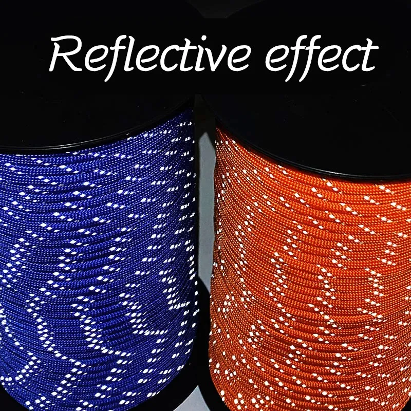50/100m multifunctional 7 Core Reflective 550 Paracord Rope 4 mm Camping Survival Edc Outdoor Parachute Cord Lanyard Rescue rope