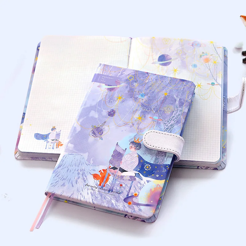 Fairy Tale Theme Notebook Magnetic Buckle A5 Size 224 Color Page Diary Book Student Cartoon Cute Notepad