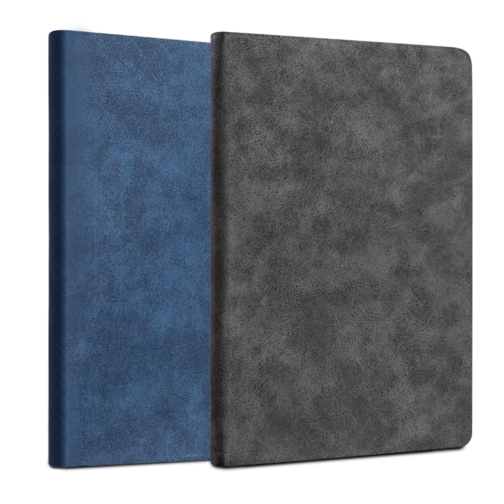 Deli 3340 PU Face Notebook Sheepskin Style A5 205x143mm 120 Sheets Notebook Pen Slip Design Blue Black Customize LOGO Available