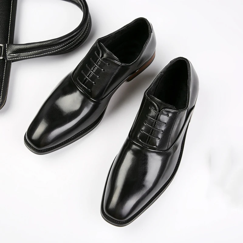 Patent Leather shoes mens 2022 new Formal Business gentleman business dress shoes genuine leather youth formal casual shoes