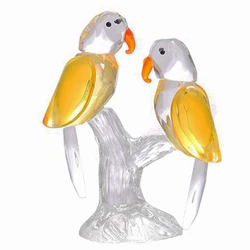 1 Pair Crystal Glass Parrots Decorated Ornaments Wedding Gifts