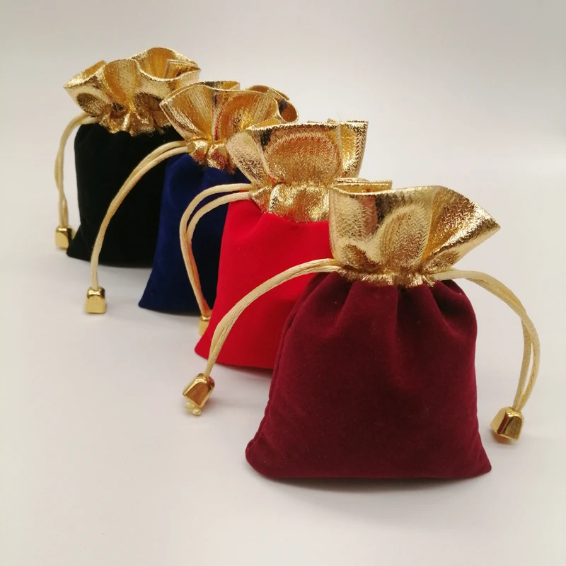 

200pcs Multi Size Velvet Gift Bag Velvet Pouch Bag Drawstring Bag Gift for Women Wedding Party Evening Candy Jewlery Packing Bag