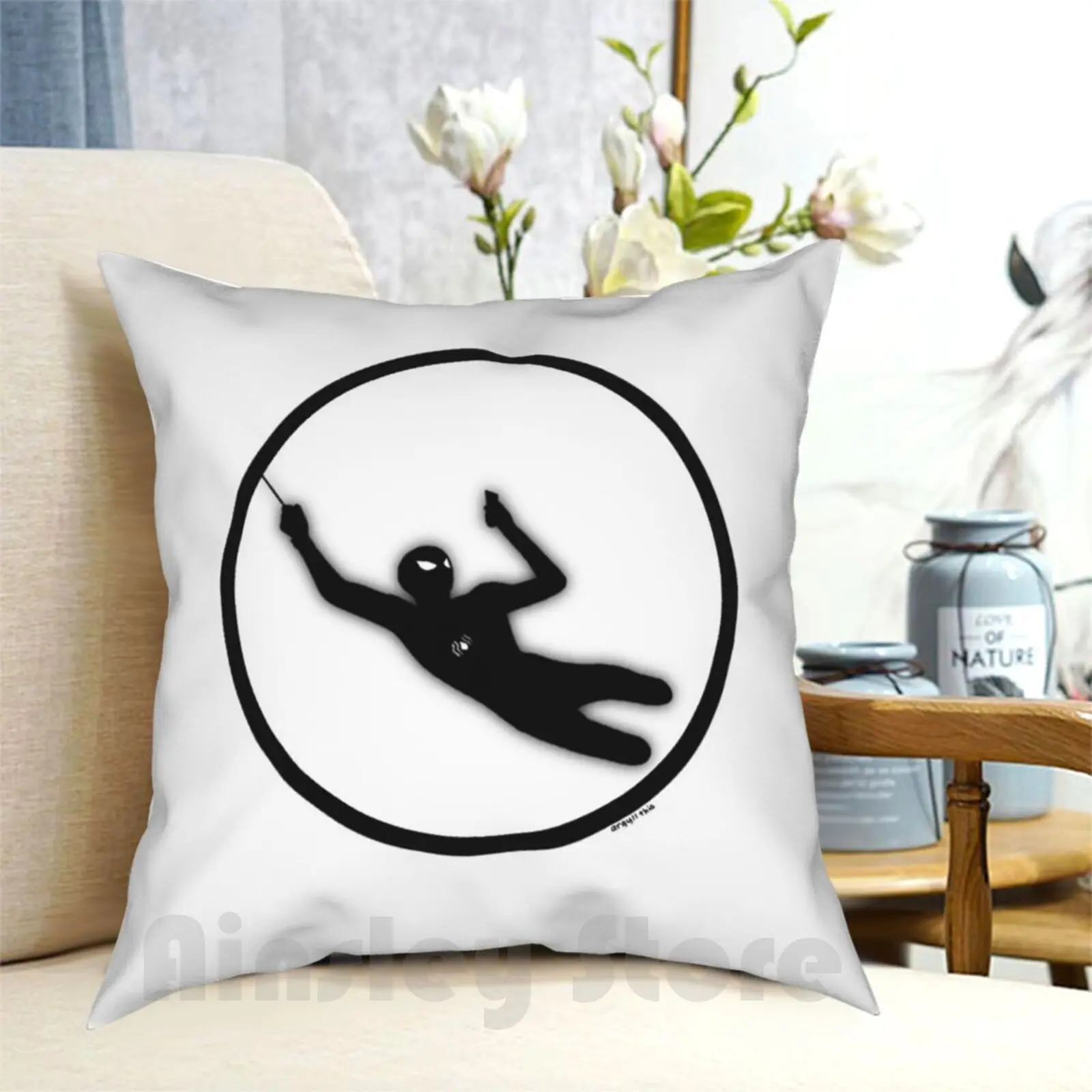 Spidey Silhouette Pillow Case Printed Home Soft Throw Pillow Spider Tom Holland Silhouette Superhero Hero