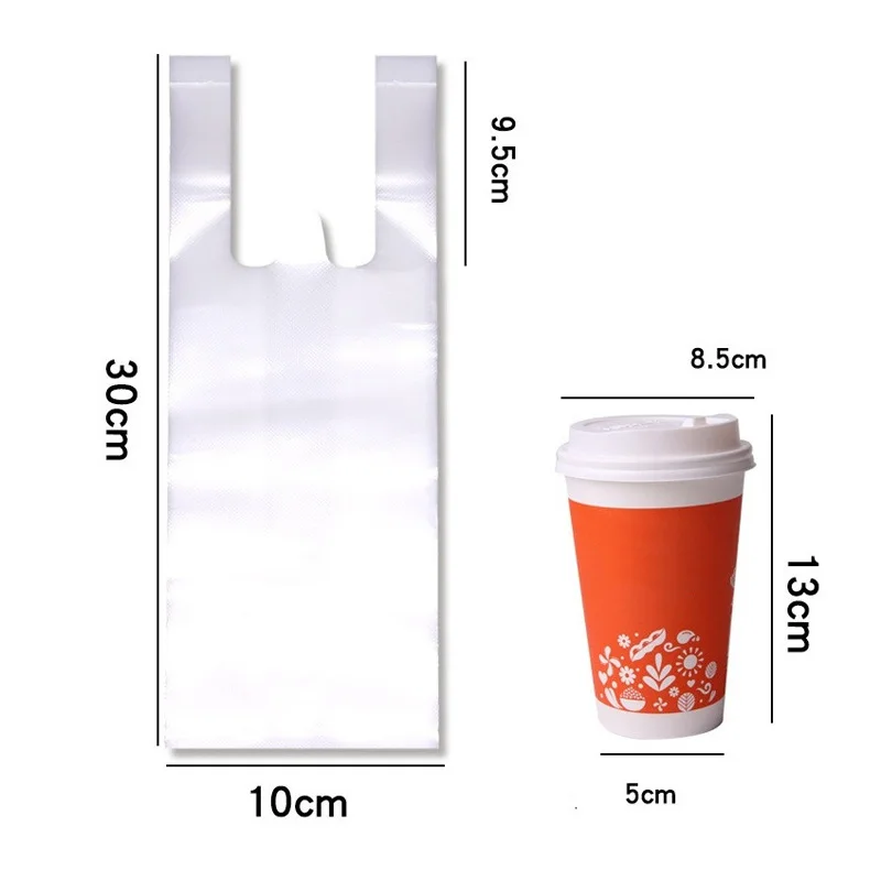 5000Pcs/Lot 500ML Tea Milk Coffee Plastic Takeaway Takeout vest Bag Portable Disposable Drinks Bag Cups Bags Hand Carry Bags